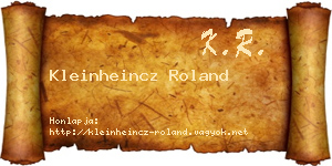 Kleinheincz Roland névjegykártya