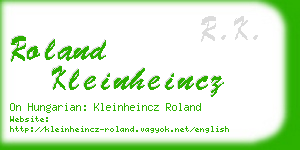 roland kleinheincz business card